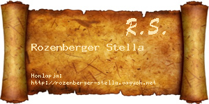 Rozenberger Stella névjegykártya